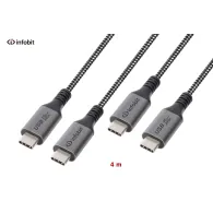 Cablu USB4 type C to C, Infobit iCable-U4-CC2040, 20Gbps, E-Marker, 4m