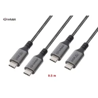 Cablu USB4 type C to C, Infobit iCable-U4-CC4005, 40Gbps, E-Marker, 0.5m