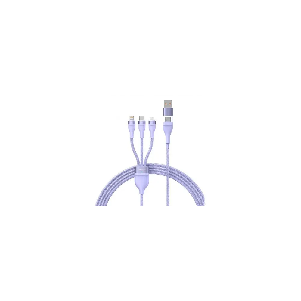 CABLU alimentare si date Baseus Flash Series II One-for-three, pt. smartphone, USB si USB Type-C la Micro-USB+Lightning+USB Type