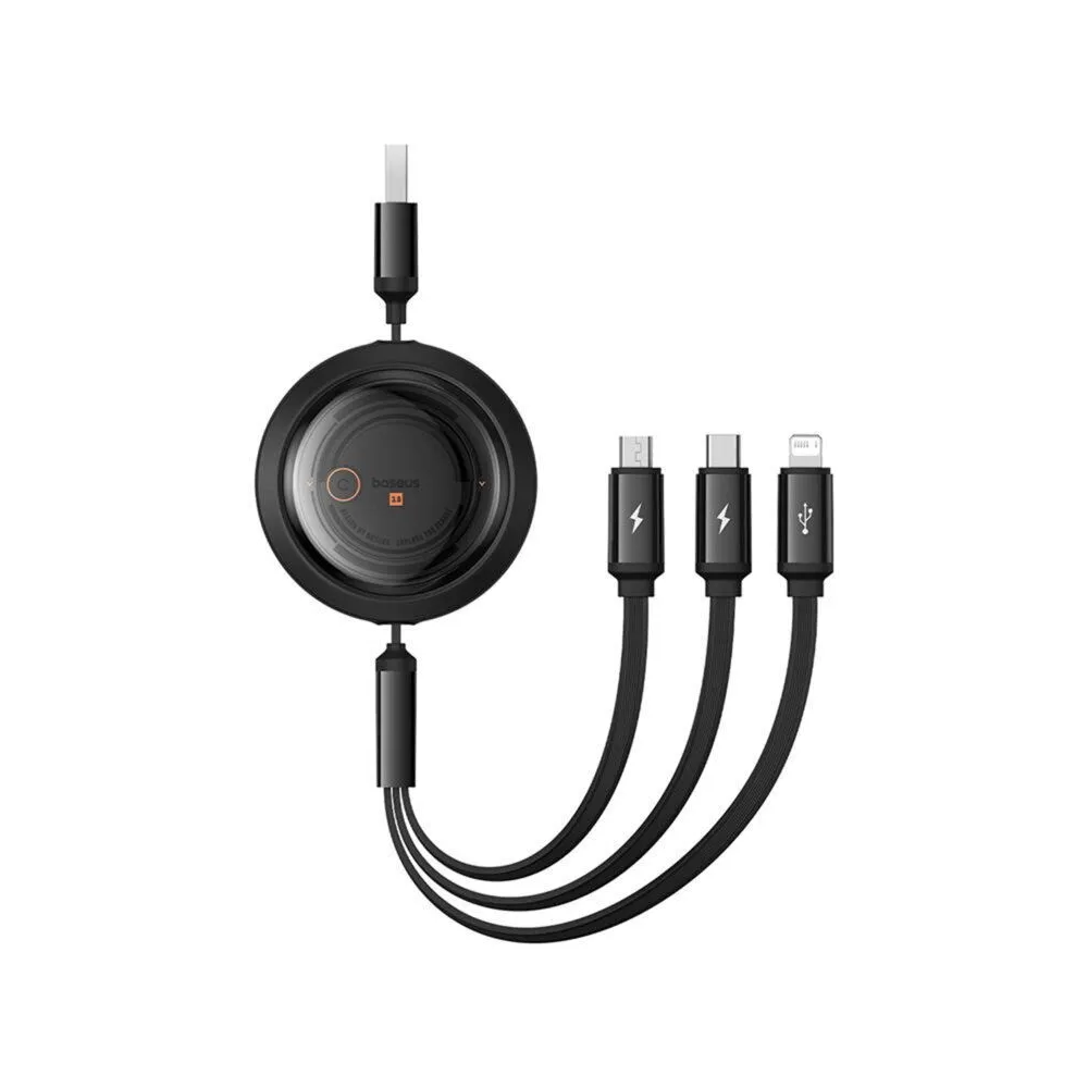 CABLU alimentare si date Baseus Free2Draw, Fast Charging Data Cable pt. smartphone, retractabil, USB la Micro-USB+Lightning + US