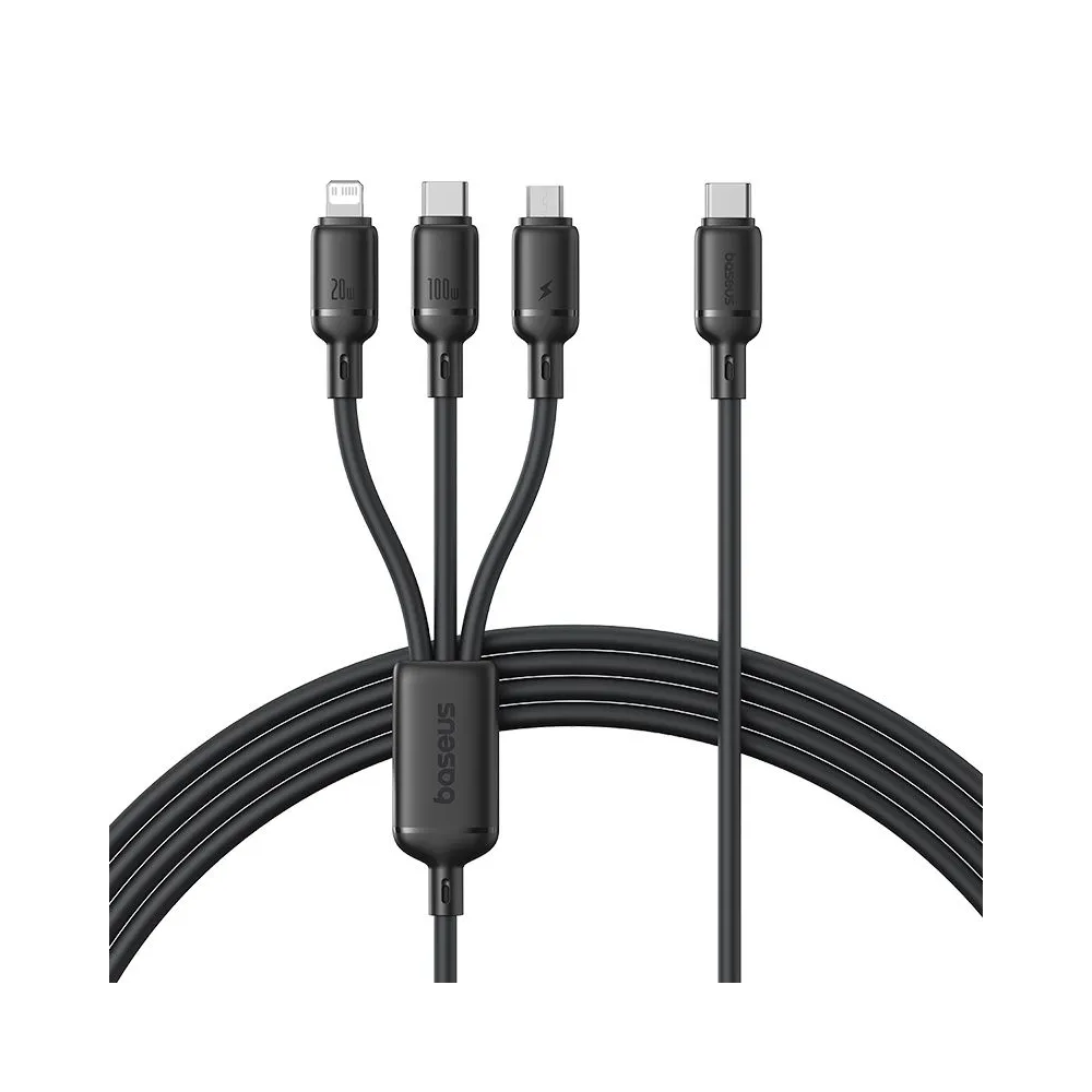 CABLU alimentare si date Baseus One-for-three, Fast Charging Data Cable pt. smartphone, USB Type-C la 1 x USB Type-C, 1 x micro 