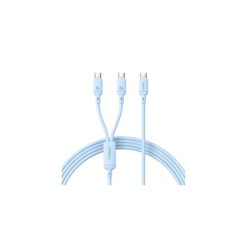 CABLU alimentare si date Baseus Pudding, Fast Charging Data Cable pt. smartphone, USB Type-C la USB Type-C 100W, 1.5m, albastru 