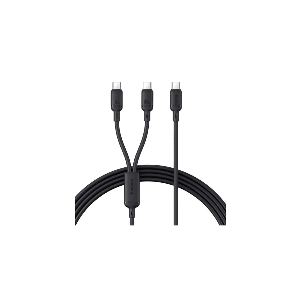 CABLU alimentare si date Baseus Pudding, Fast Charging Data Cable pt. smartphone, USB Type-C la USB Type-C 100W, 1.5m, negru "P1