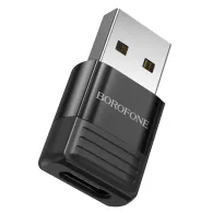 ADAPTOR Borofone "BV18" , USB Type-C (M) la USB 2.0(T), corp metalic, negru "6941991104008"