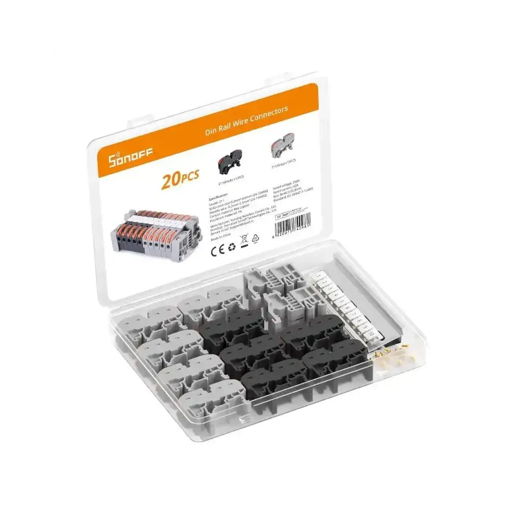 Set de conectori de sârmă DIN Rail Sonoff (20 buc)