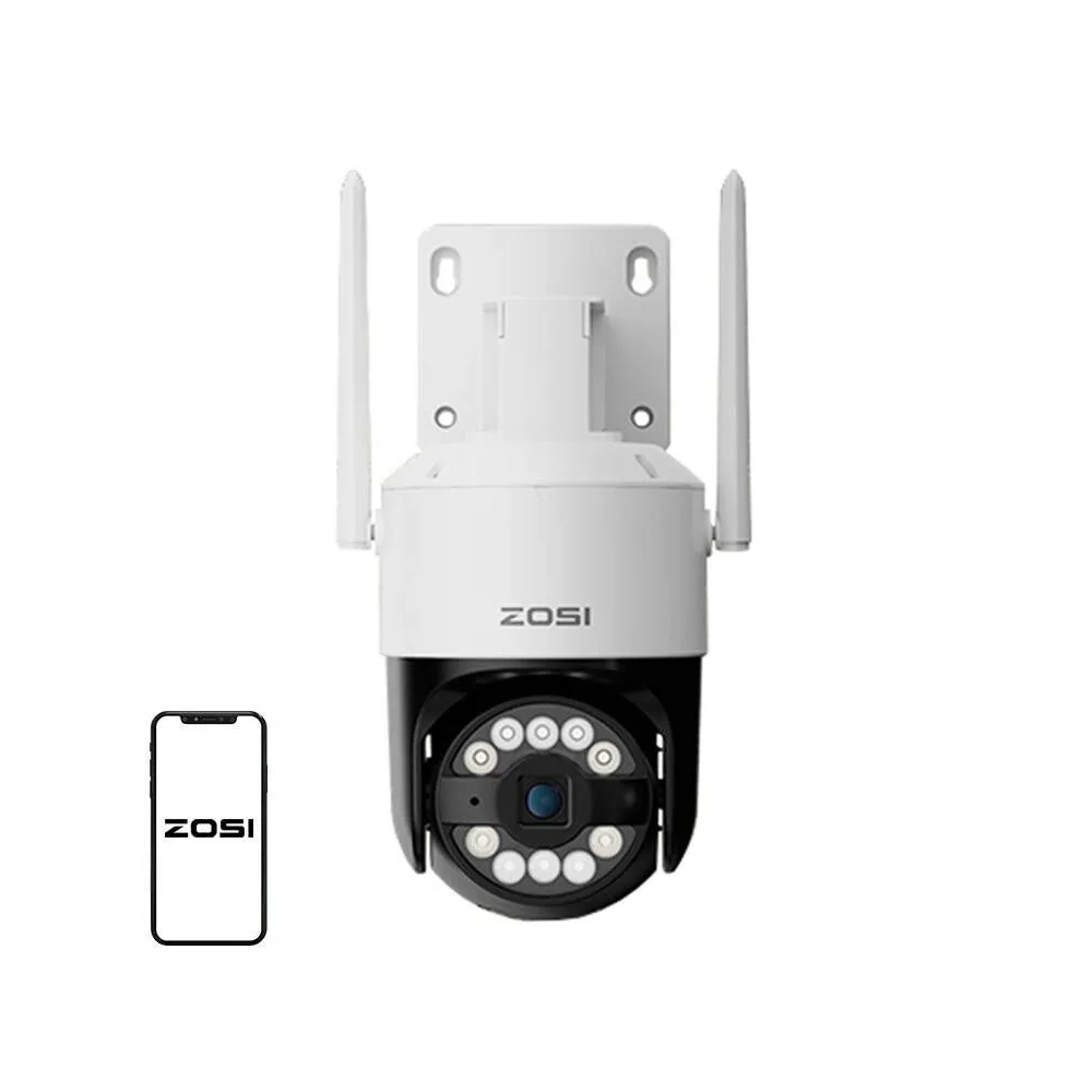 ZOSI C296 WiFi 8MP dual Pan Tilt IP66 cameră de exterior + card microSD de 32GB