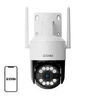 ZOSI C296 WiFi 8MP dual Pan Tilt IP66 cameră de exterior + card microSD de 32GB