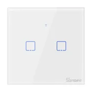 Comutator de lumină tactil WiFi Sonoff T0 EU TX (2 canale)
