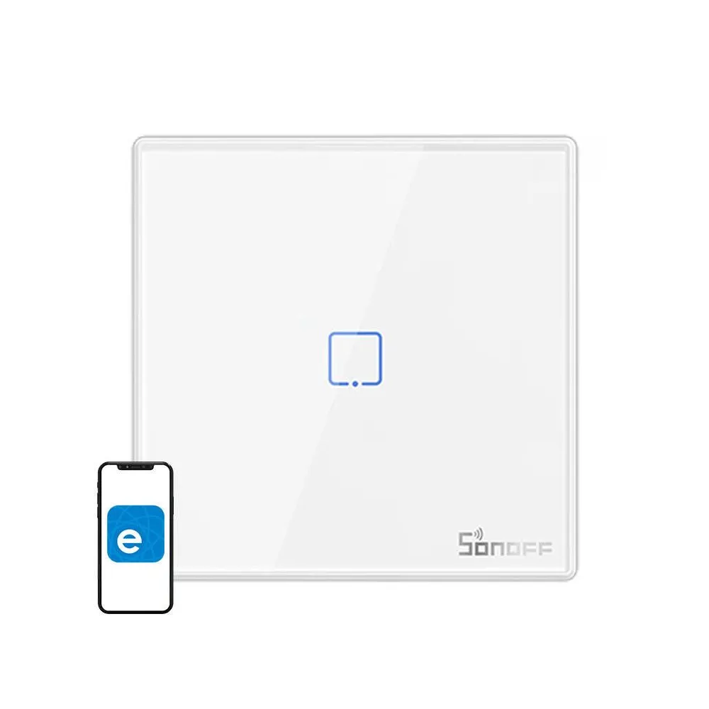 Comutator de lumină wireless Sonoff T2EU1C-RF 433MHz (1 canal)