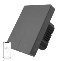 Comutator inteligent de perete WiFi SONOFF M5-2C-80 (2-canale, pentru cadru, grafit)