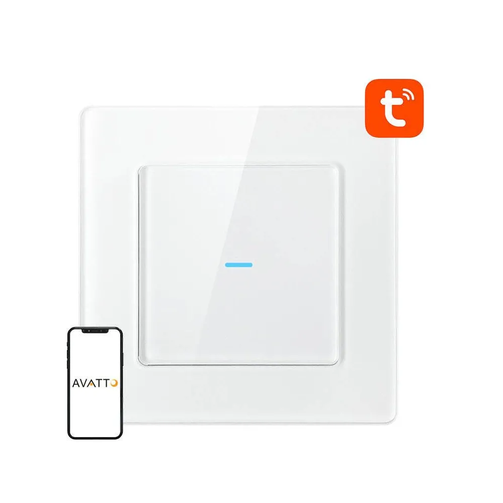 Comutator tactil WiFi Avatto N-TS10-W1 Single TUYA (alb)