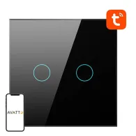 Comutator tactil WiFi Avatto TS02-EU-B2 Double TUYA (negru)