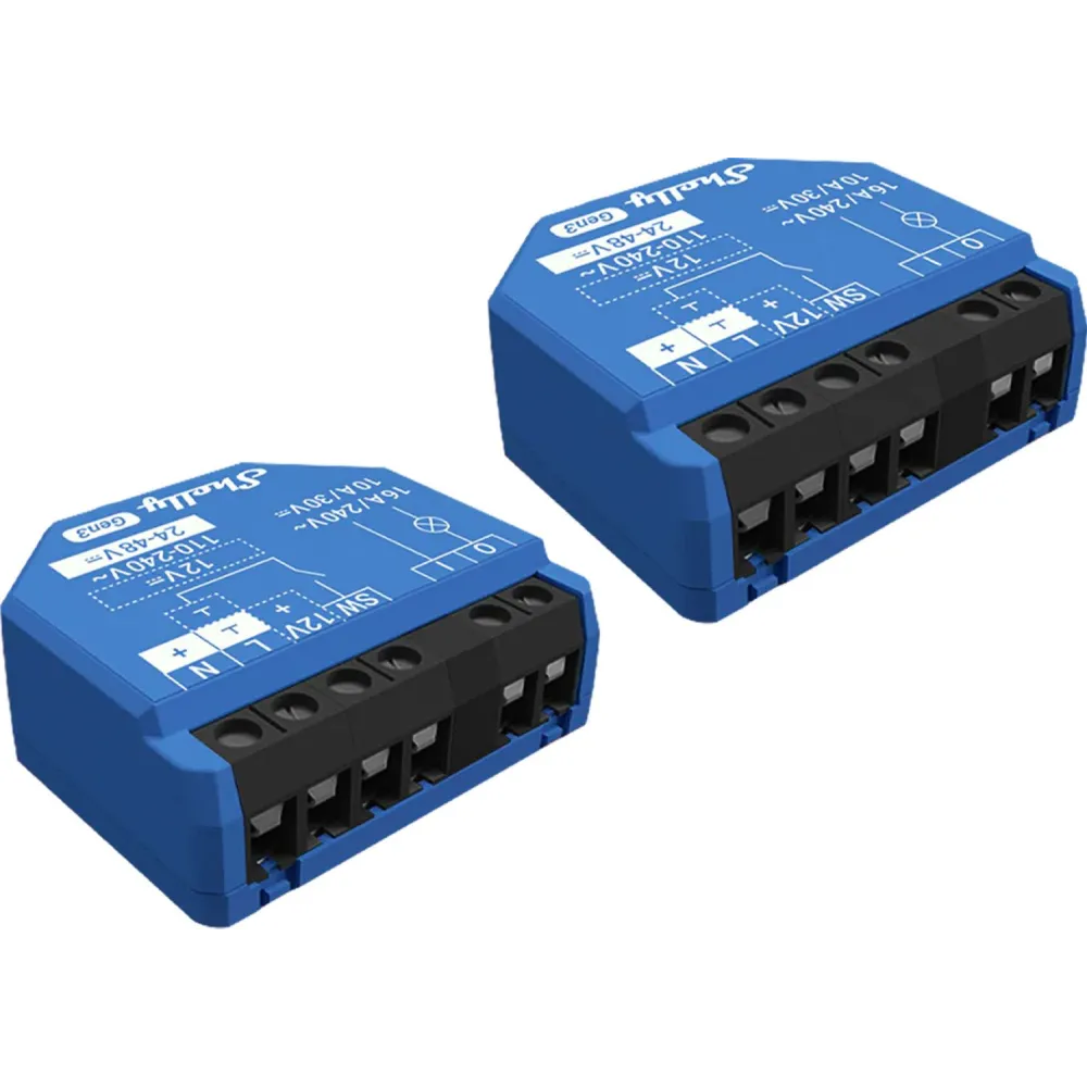 Set of 2 Shelly 1 Gen3 WiFi/Bluetooth Controllers
