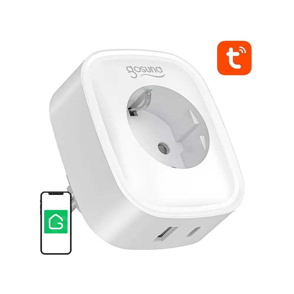 Gosund SP6 16A USB-C 20W Tuya priză inteligentă WiFi/Bluetooth