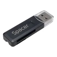 CARD READER extern SPACER, interfata USB 3.0, citeste/scrie: SD, micro SD, Negru, "SPCR-USB3-02"