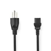 Cablu de alimentare USA tata - IEC-320-C13, 2m, negru, Nedis