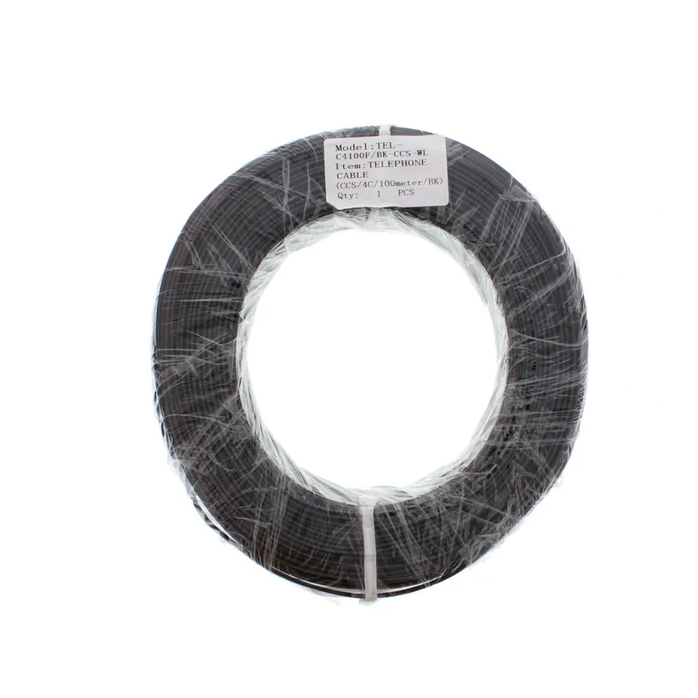Cablu telefon plat 4 fire 100 m, negru, CCS Well
