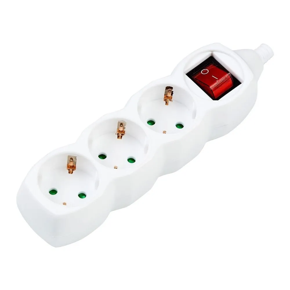 Multipriza 3 prize, intrerupator, alb Technik MT-004