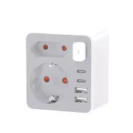 Stecher Schuko+Euro, 2x USB-A, 2x USB-C, intrerupator Technik TPA35