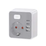 Stecher Schuko, 2x USB-A, 2x USB-C, intrerupator Technik TPA34