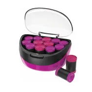 Trusa de bigudiuri electrice Remington Jumbo Curls H5670, 12 bigudiuri, 2 dimensiuni extra mari, Invelis catifea, Ionizare, Nucl