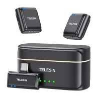 TELESIN microfon de cravată fără fir + powerbank pentru telefoane (USB-C)