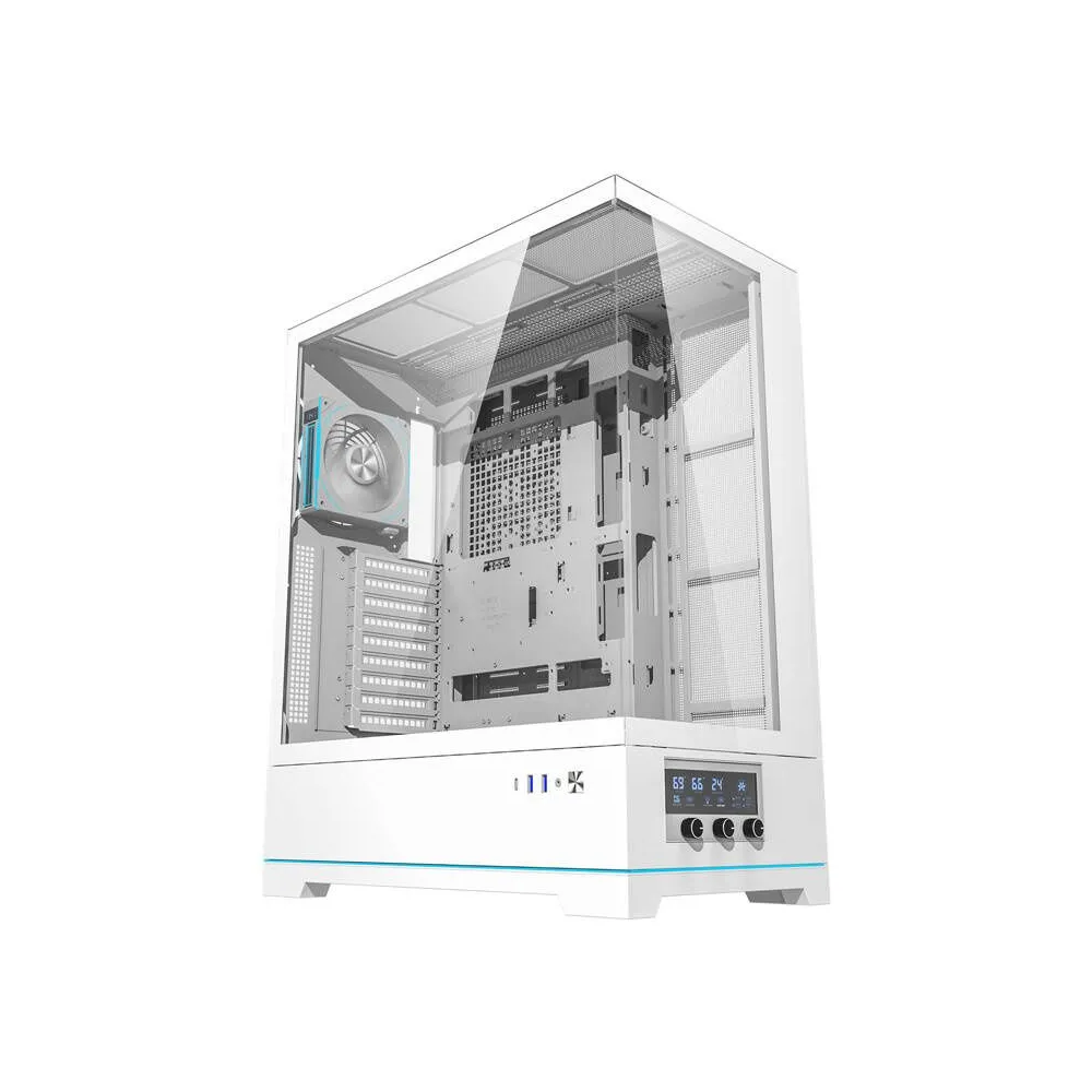 Carcasă pentru computer Darkflash DY451L PRO (alb) + 1 ventilator