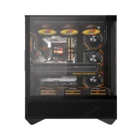 Carcasă pentru computer Darkflash DY460 (negru) + 4 ventilatoare ARGB