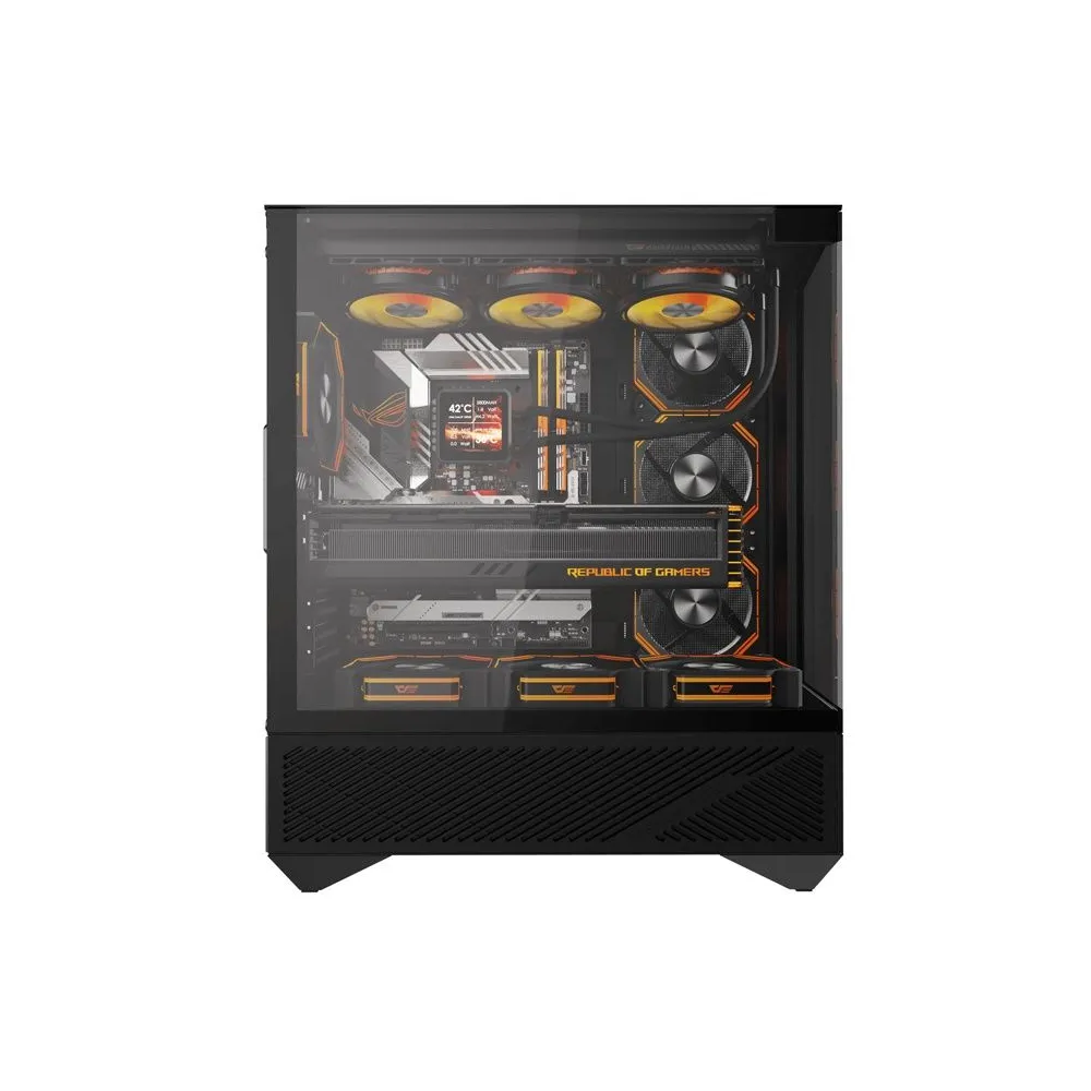 Carcasă pentru computer Darkflash DY460 (negru) + 4 ventilatoare ARGB