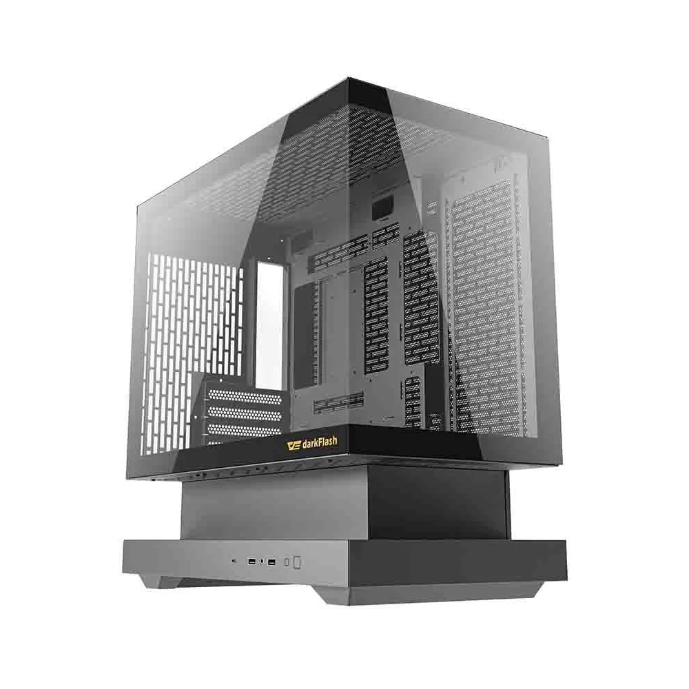 Carcasă pentru computer Darkflash F1 (negru) + 6 ventilatoare ARGB