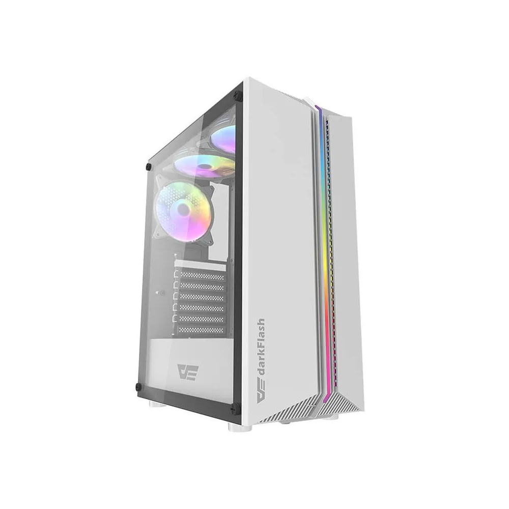 Darkflash DK151 LED carcasă de calculator (alb) + 3 ventilatoare RGB