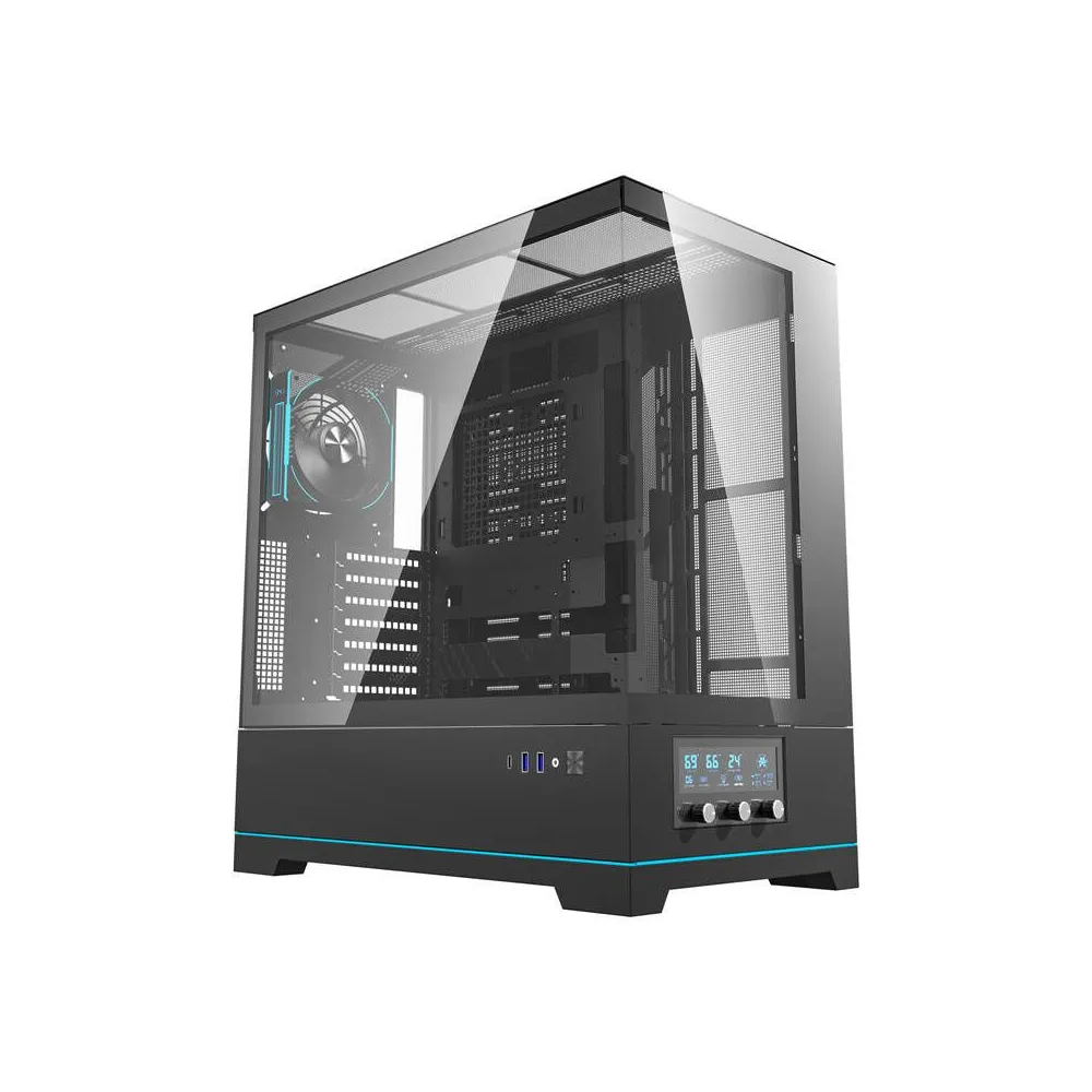 Darkflash DY451 PRO carcasă de calculator (negru) + 1 ventilator