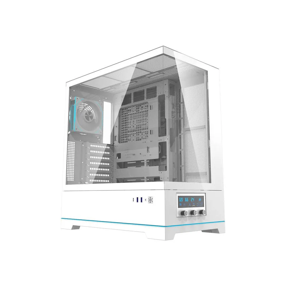 Darkflash DY451 PRO carcasă pentru calculator cu ventilator (alb)