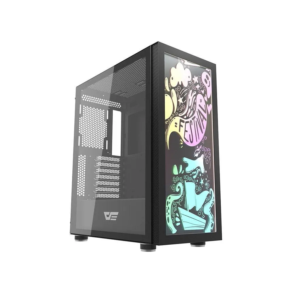 Carcasă pentru computer Darkflash DK210 Graffiti (negru)
