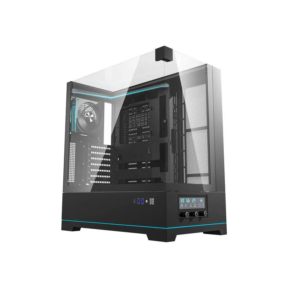 Darkflash DY450 PRO carcasă pentru calculator + ventilator (negru)