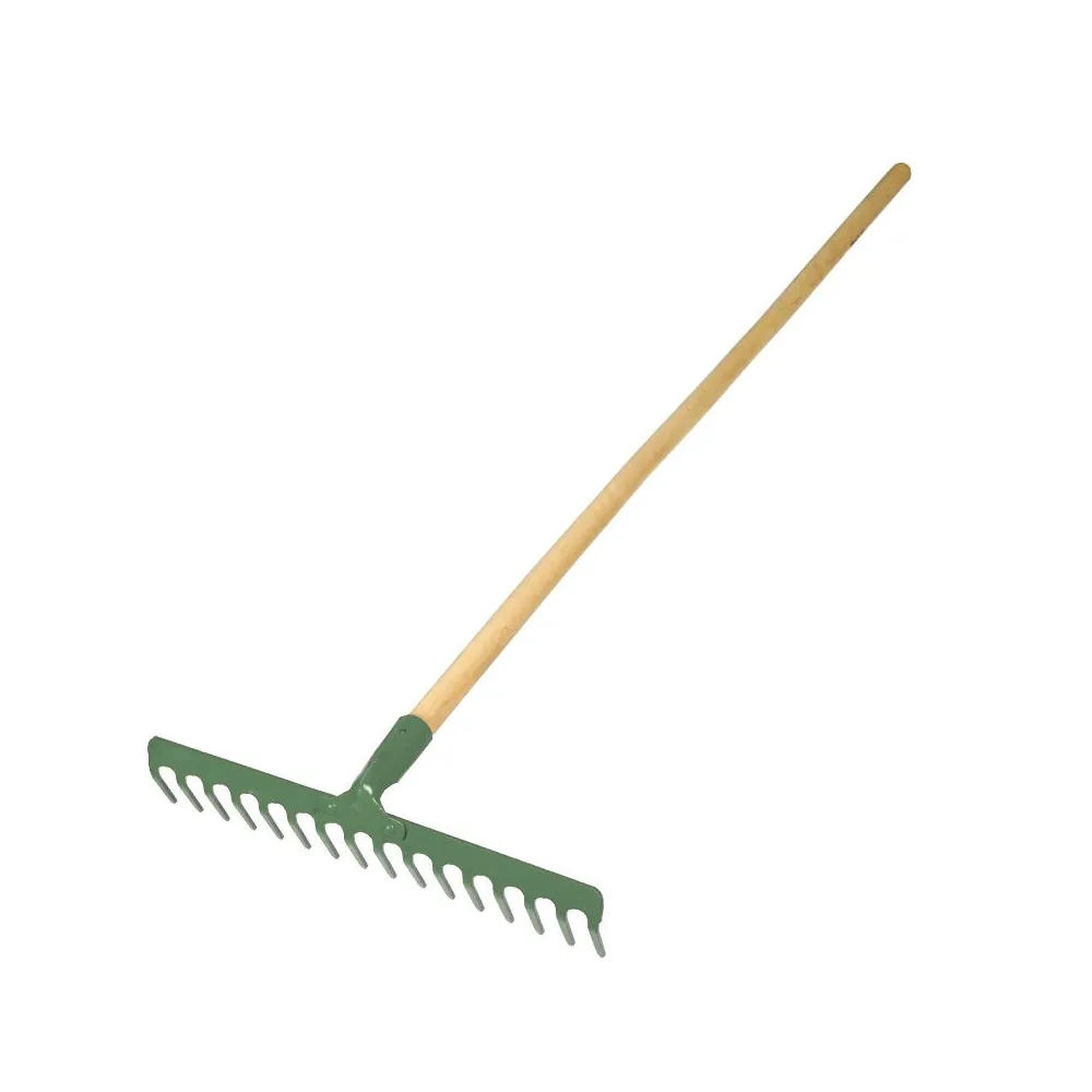 GREBLA METALICA CU MANER LEMN 130CM / 18 DINTI