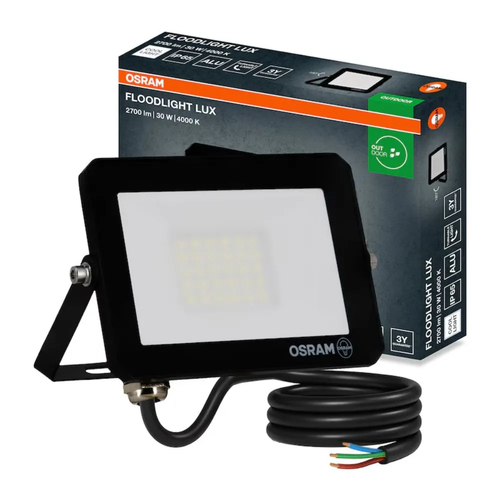 FL LUX 30W 840 IP65 BK EUE