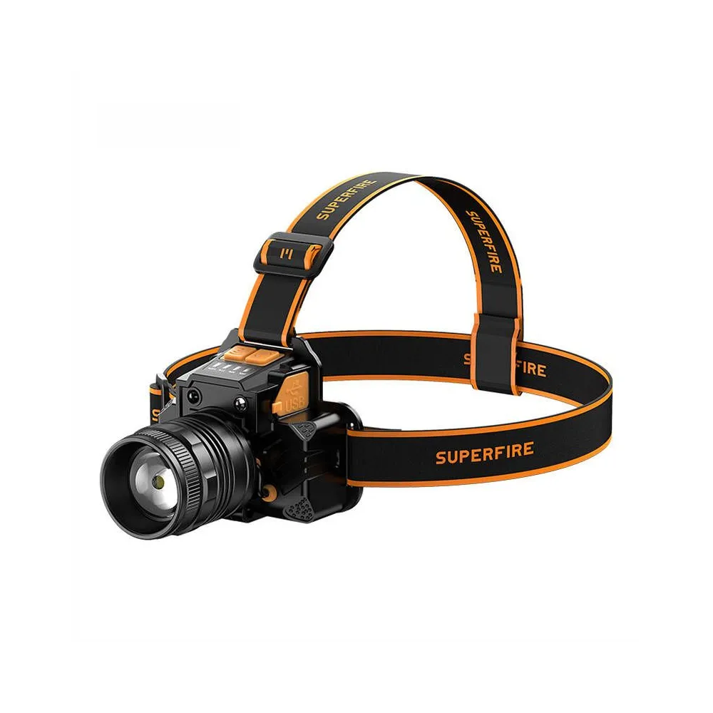 Lanternă frontală Superfire HL58 – 350 lm, USB, 3 moduri, 200 m