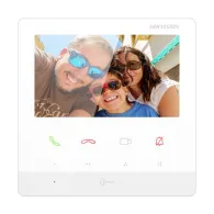Monitor videointerfon TCP/IP, TFT LCD 4.3 inch 9 butoane, PoE, Alb - HIKVISION DS-KH6100-E1-White