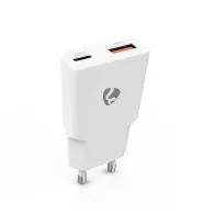 Incarcator retea Nedis, 1x USB-C PD 30W, 1x USB-A QC3.0 18W, GaN, alb