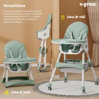 Scaun de masa 2 in 1, pliabil, verde, U-Grow