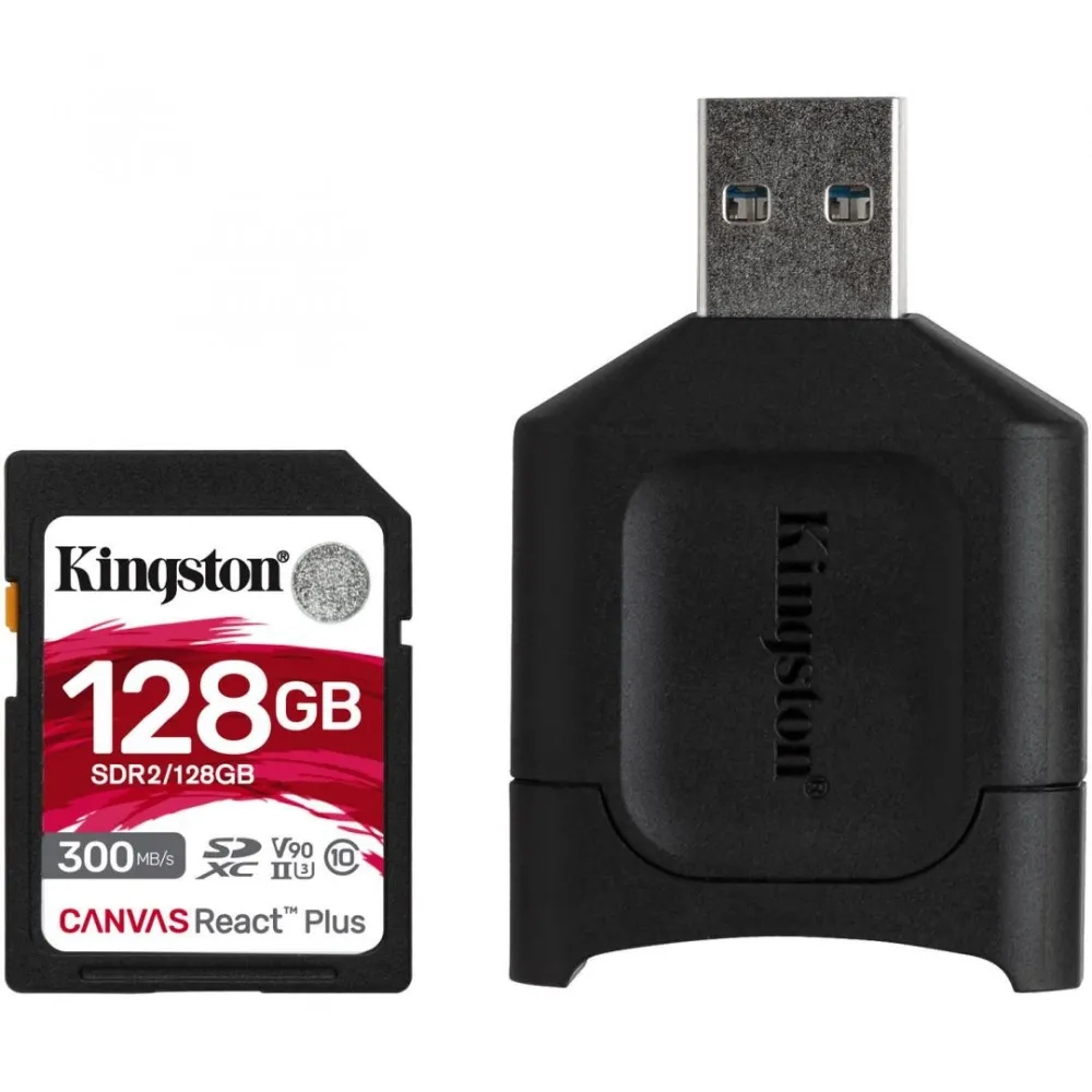 Card reader kingston react plus + sd reader 128gb capacity: Kingston - 1
