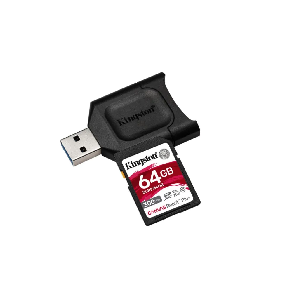Card reader kingston react plus + sd reader 64gb capacity: Kingston - 1