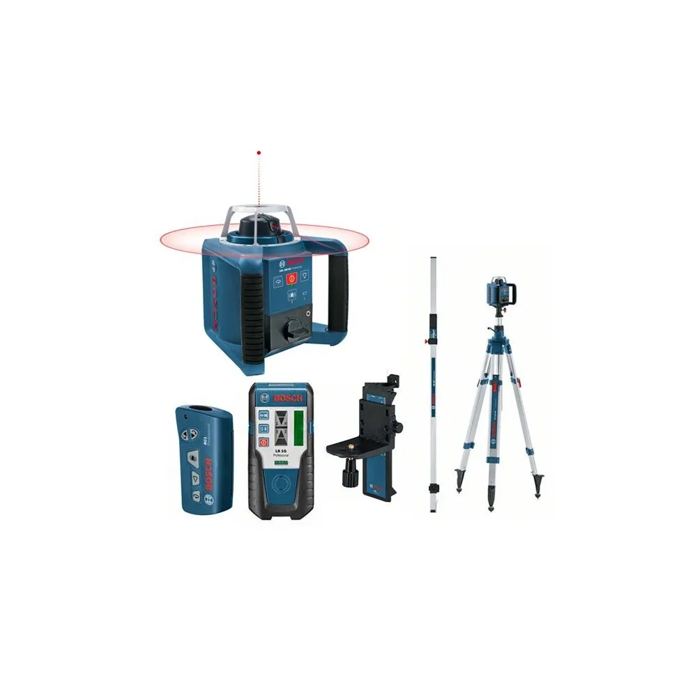 Bosch GRL 300 HV + BT300 + GR240 Set nivela laser rotativa, 60m, receptor 300m, precizie 0.1 mm/m