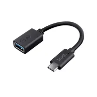 Adaptor Trust Calyx USB-C-USB-A, lungime cablu 9 cm, negru