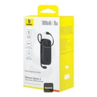 POWER BANK Baseus Qpow2 Digital Display, 10000mAh, 30W, 2 x USB Type-C output/input, 1 x USB, include cablu USB Type-C la USB Ty
