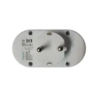 Dublu Stecher Spacer, Schuko, max 3500W, 16A, protectie copii, 2 prize Schuko, 1 stecher Schuko, "SPMS-2-WH"