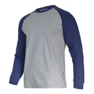 TRICOU BUMBAC CU MANECA LUNGA / GRI-ALBASTRU - XL