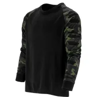 TRICOU BUMBAC CU MANECA LUNGA / NEGRU-CAMUFLAJ - M