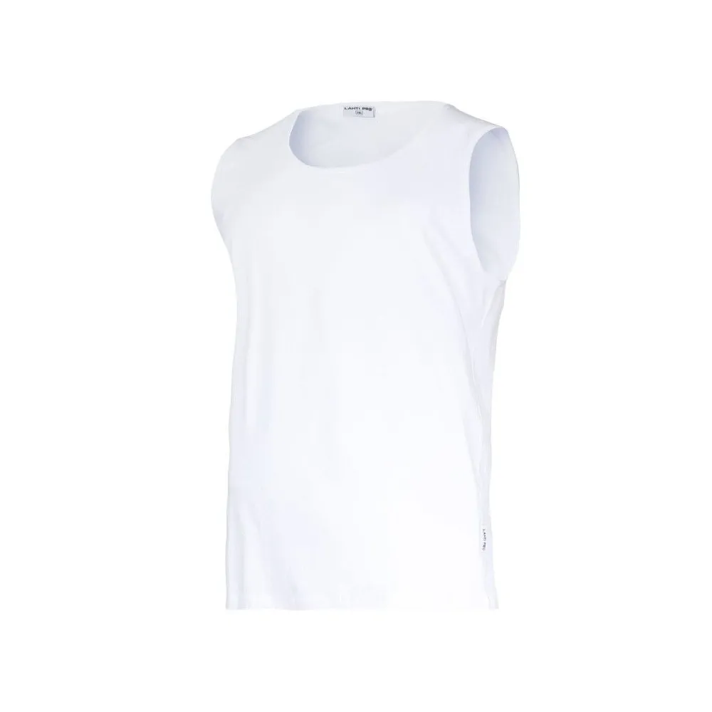 TRICOU BUMBAC FARA MANECI / ALB - L